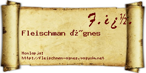 Fleischman Ágnes névjegykártya